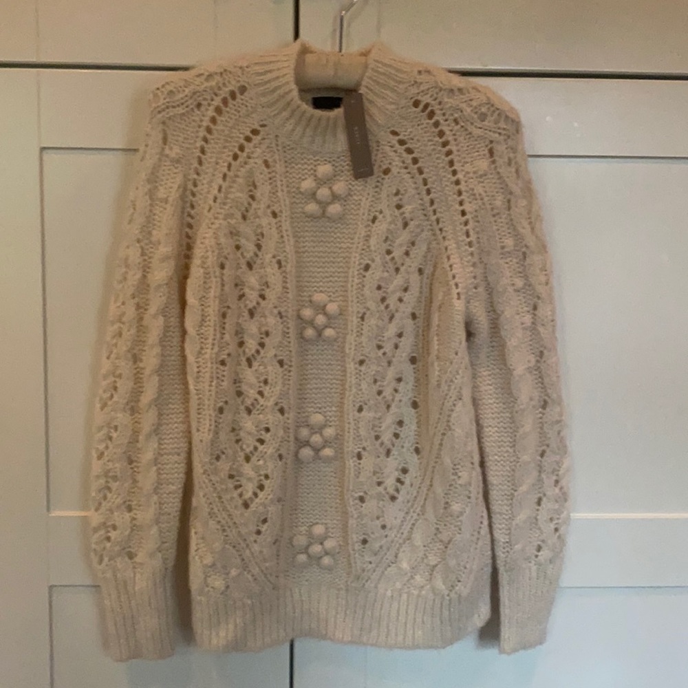 Jcrew bubble popcorn sweater. Ivory.  Never worn